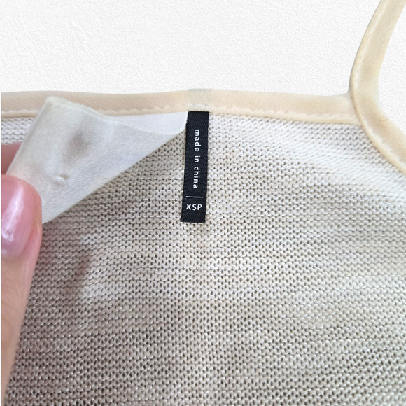 Akemi + Kin Ivory Lace Fringe Halter Tank Top Boho Anthropologie Size XS Petite - Picture 7 of 11